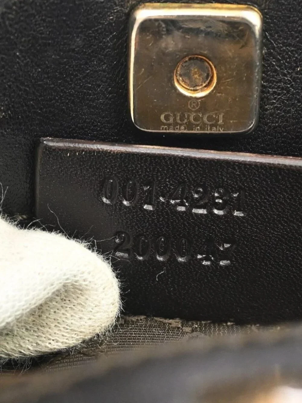 Gucci Beige Canvas Sherry Hand Bag 001
